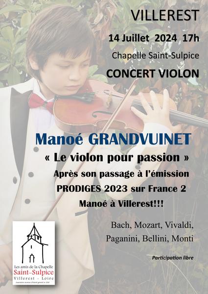 Concert Violon Manoè Grandvuinet