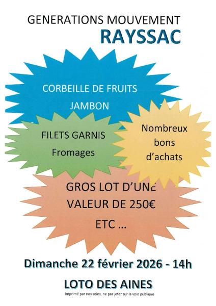 Loto des ainés - Rayssac