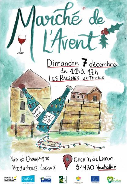 Fete de l'avent au vignoble de Vauhallan Dégustation Vente de Vin - Champagne et produits locaux 