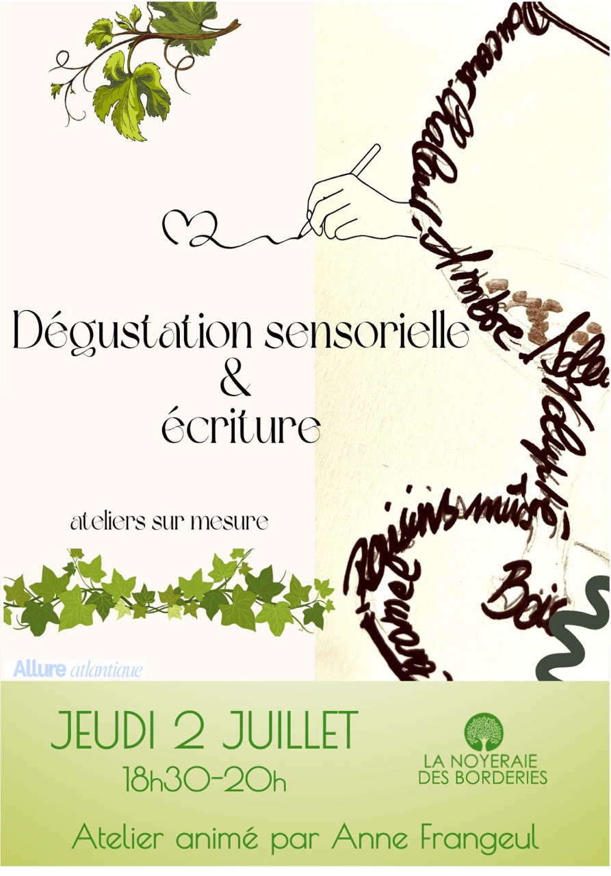 Atelier dégustation sensorielle et écriture sous les noyers