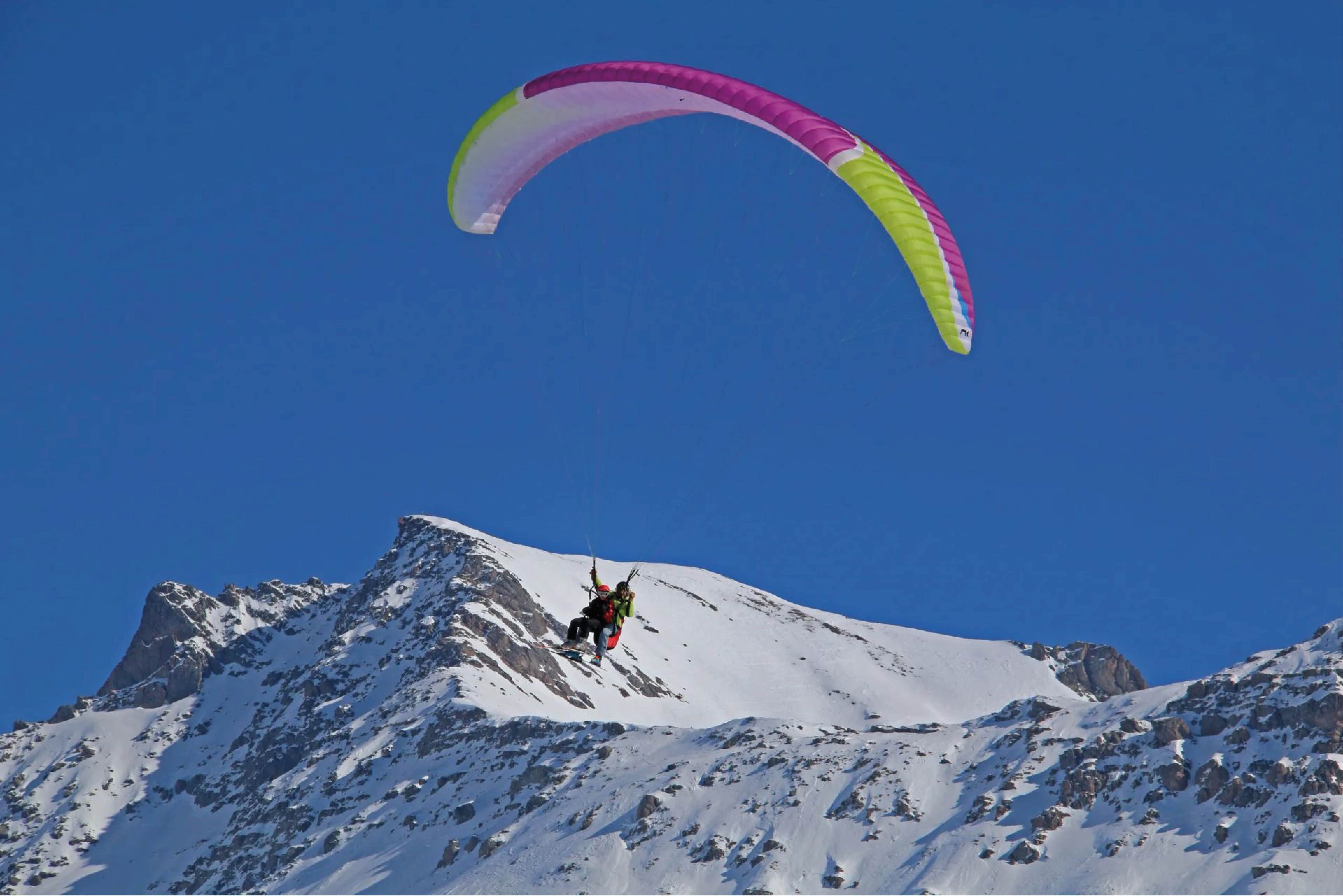 Paragliding on skis