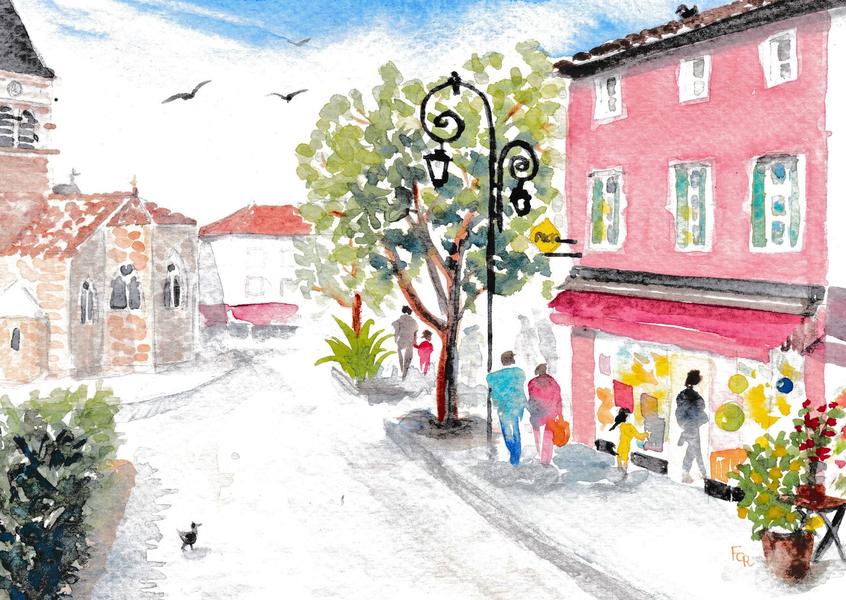 Aquarelle faite dans nos ateliers