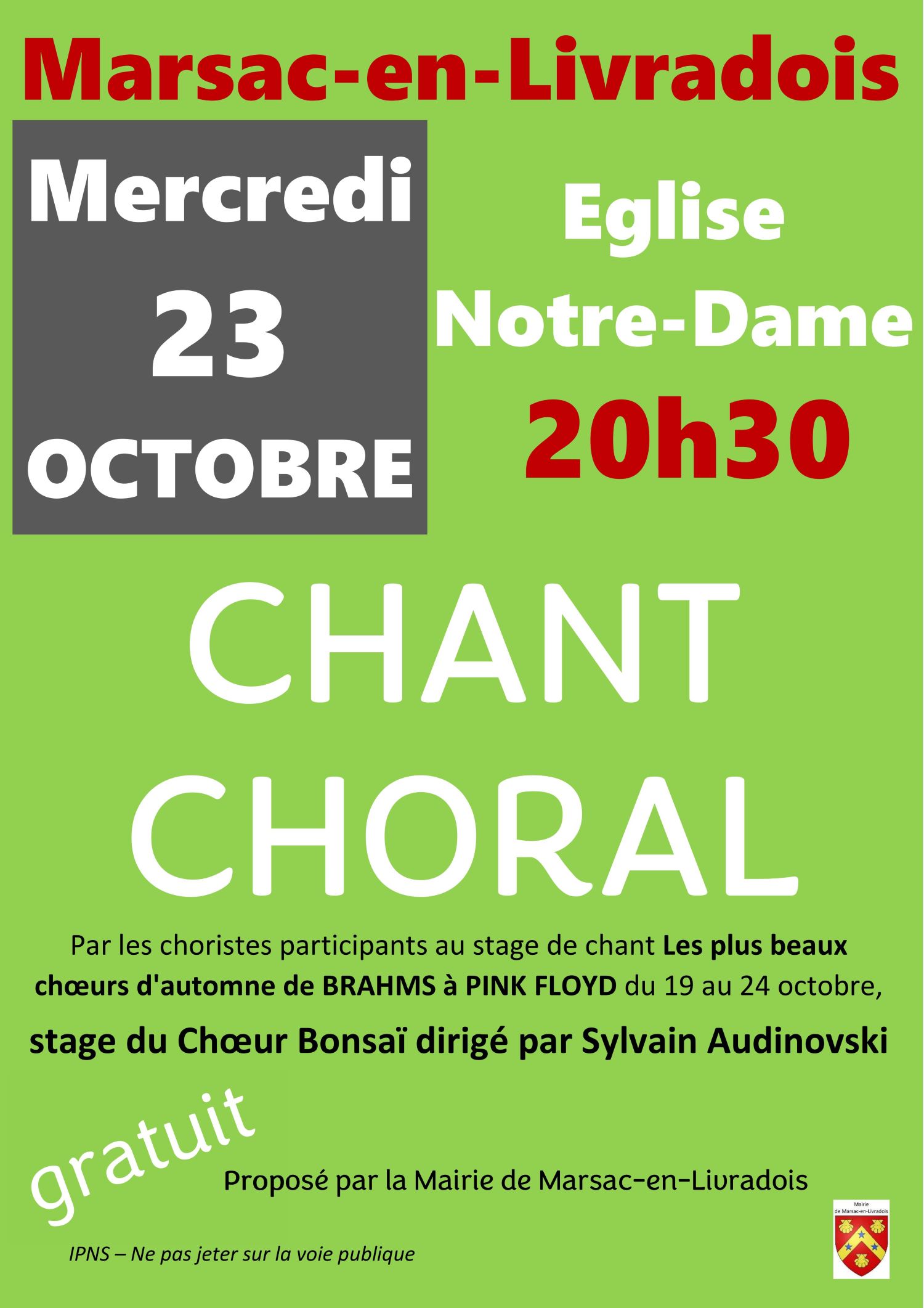 Concert Chant choral // Marsac-en-Livradois