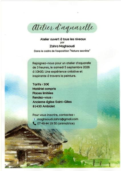 Atelier d'aquarelle à l'église Saint Gilles