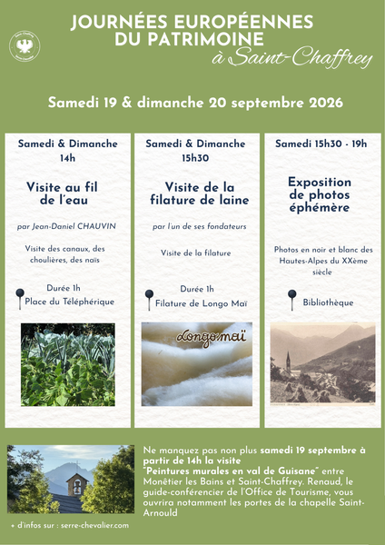 Journées Européennes du patrimoine à Saint-Chaffrey