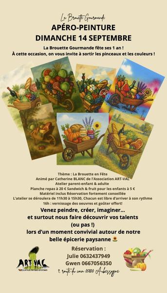 APERO PEINTURE POUR LES 1 AN DE LA BROUETTE GOURMANDE - © LA BROUETTE GOURMANDE APERO PEINTURE POUR LES 1 AN DE LA BROUETTE GOURMANDE - © LA BROUETTE GOURMANDE