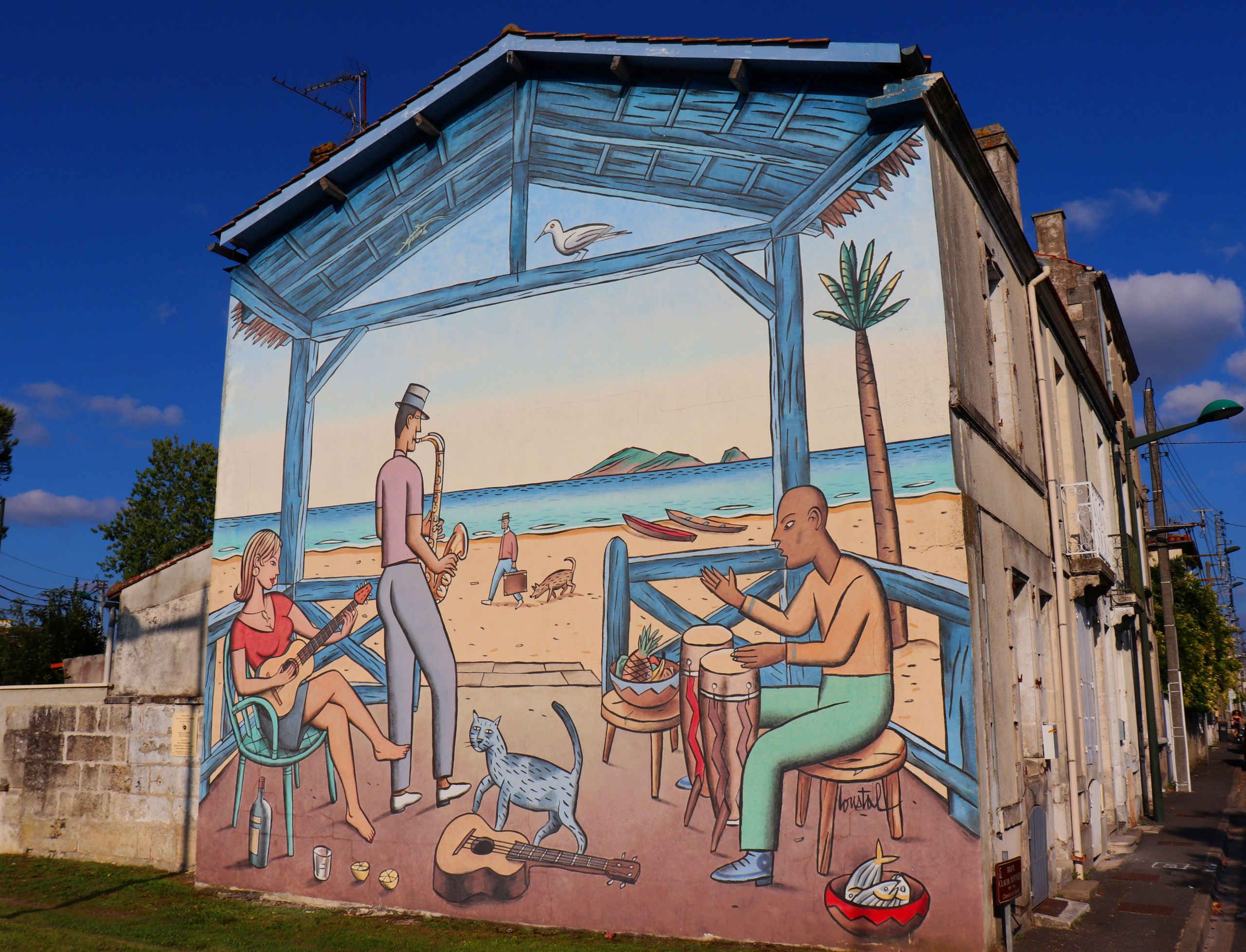 Mur peint "La Guitariste"