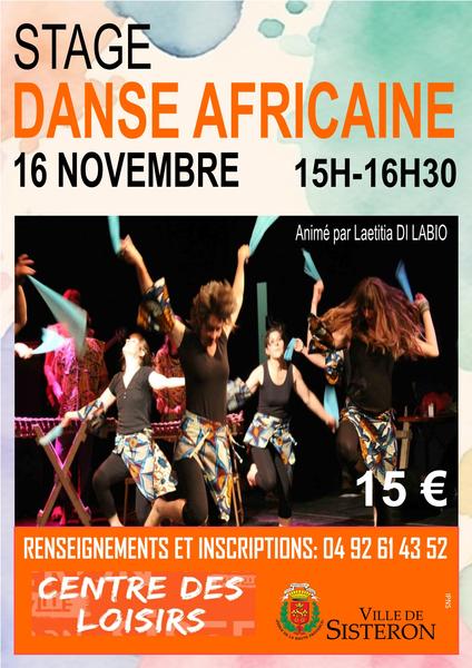 Atelier danse africaine Le 16 nov 2024