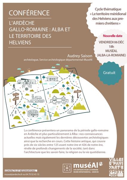 Conférence LArdèche gallo-romaine : Alba et le territoire des Helviens par Audrey Saison