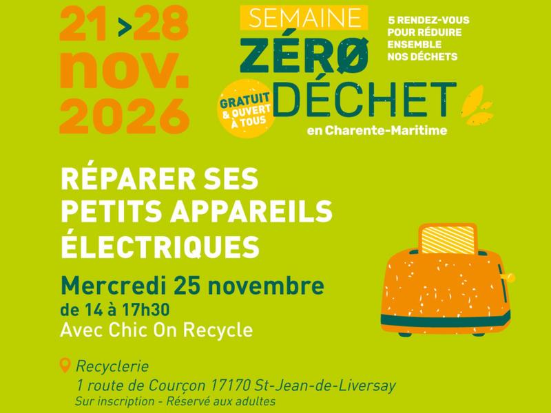 Semaine zéro déchet - Réparer ses petits appareils électriques