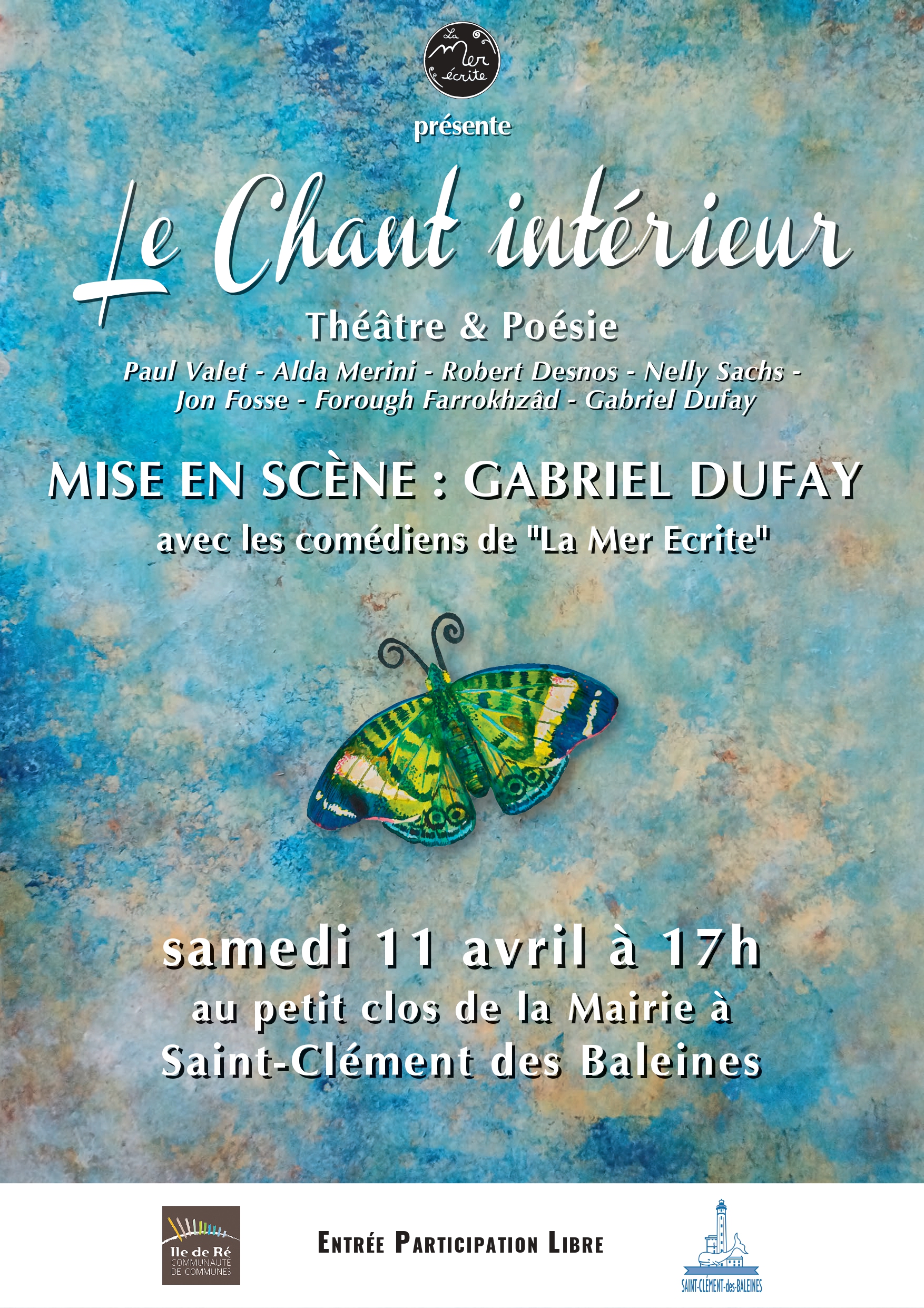 Printemps des Poètes : théâtre et poésie « Le Chant intérieur » - Saint-Clément des Baleines