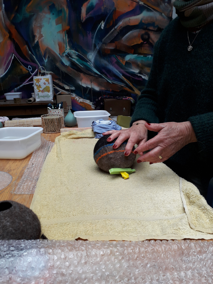 Sur les Chemins de la laine - Feutrage