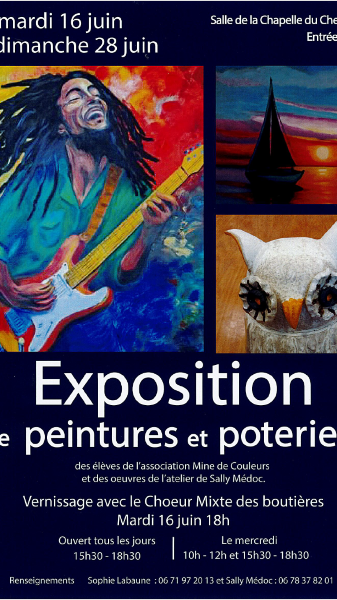 Vernissage de l'exposition de peintures et poteries