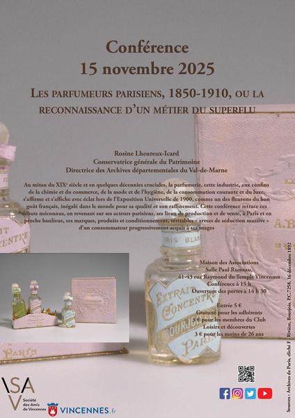 Conférence : Les parfumeurs parisiens, 1850-1910, ou la reconnaissance d’un métier du superflu 
