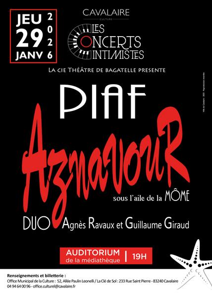 Concert : Piaf - Aznavour "Sous l'aile de la Môme"_Cavalaire-sur-Mer