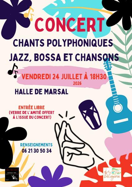 Concert chants polyphoniques, jazz, bossa et chansons...