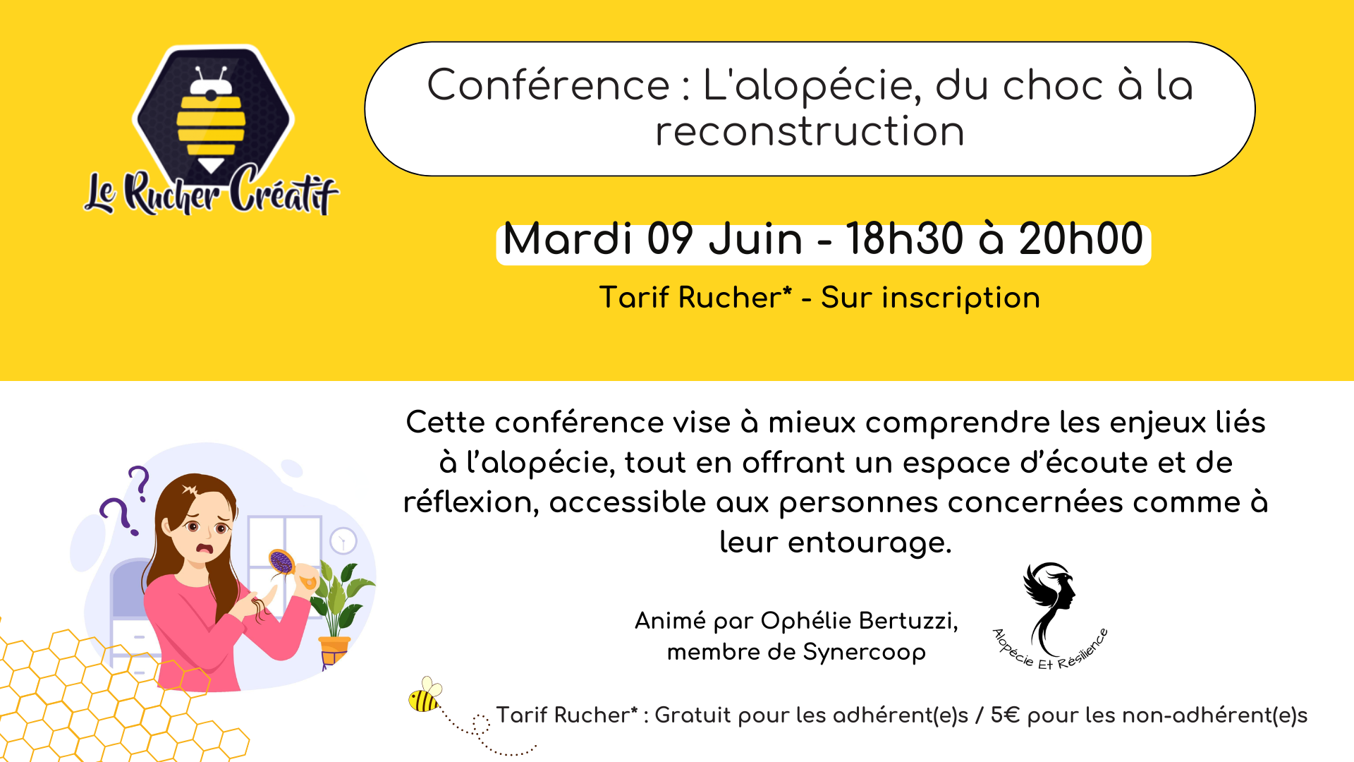 Conférence : L'alopécie, du choc à la reconstruction — visuel événement