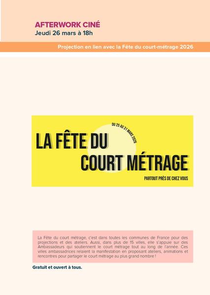 Afterwork sp&eacute;cial f&ecirc;te du court-m&eacute;trage