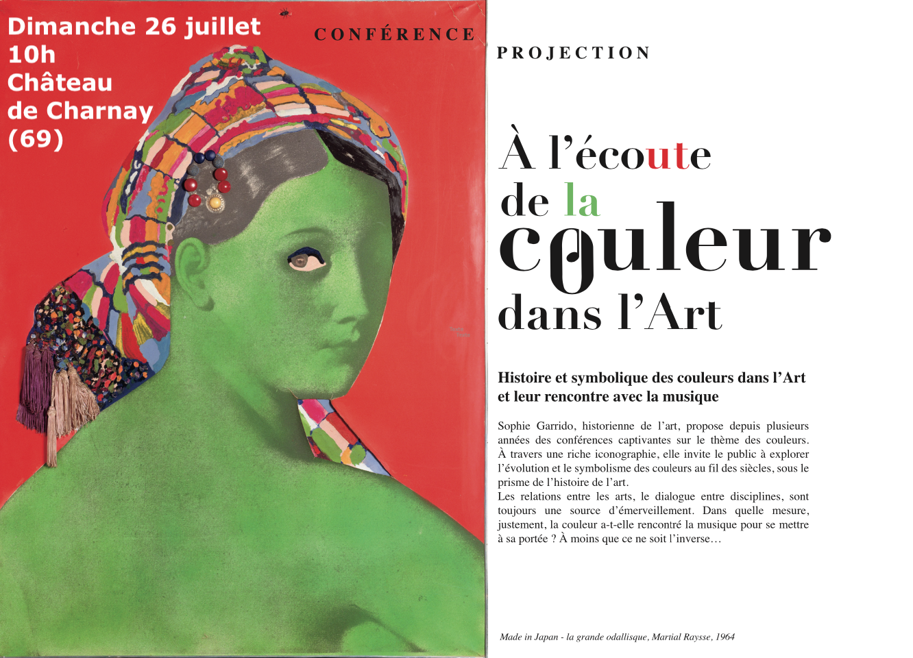 Conférence : A l'écoute de la couleur dans l'art par Sophie Garrido_Charnay