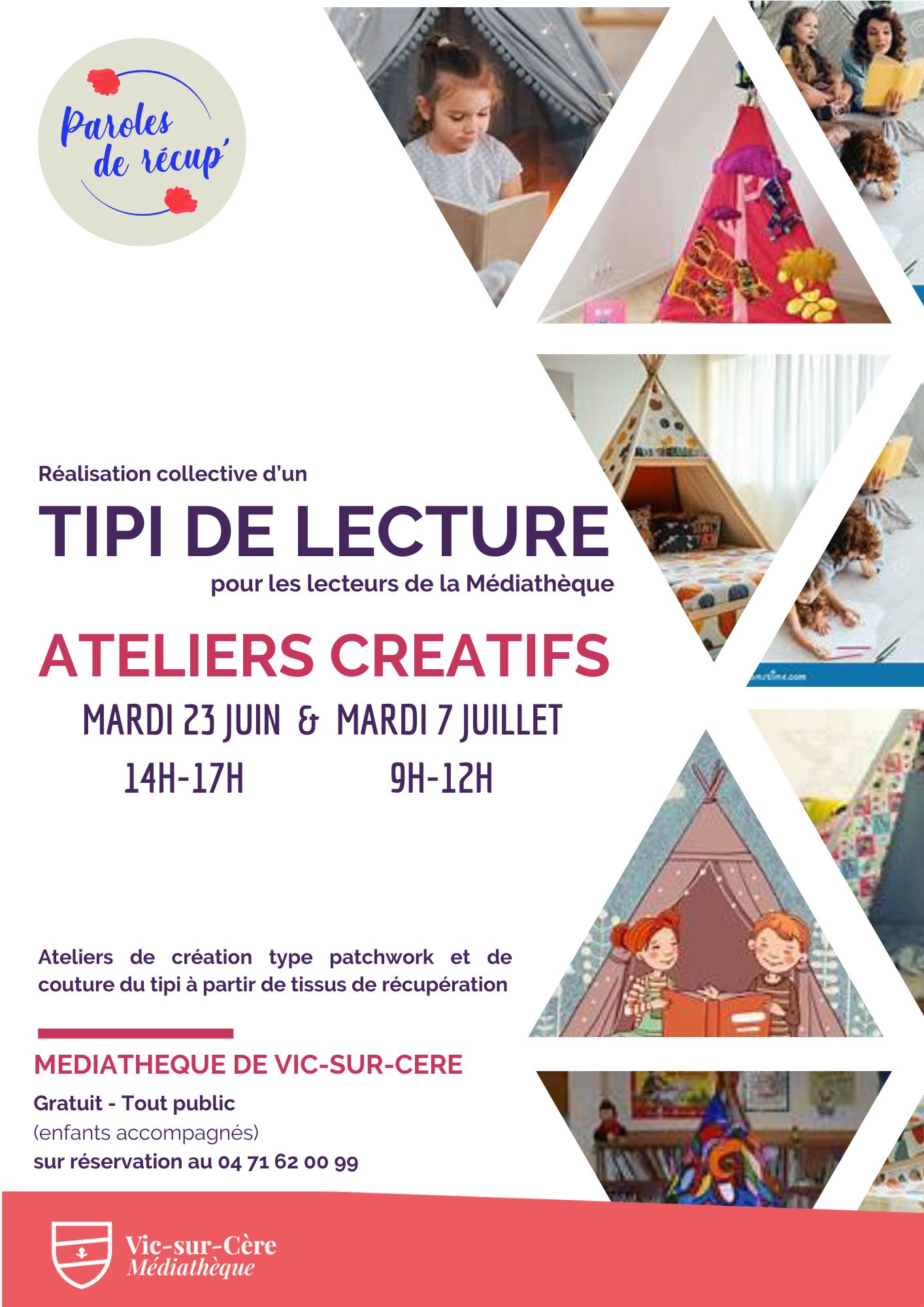 Atelier créatif tipi de lecture