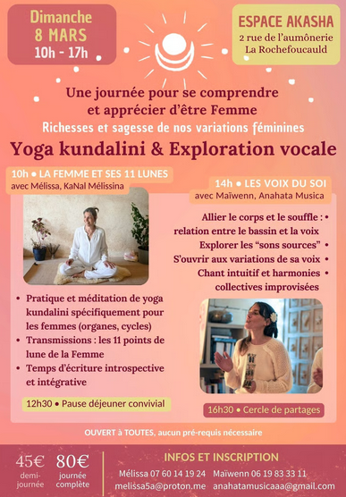 Journée autour de la femme : yoga Kundalini & atelier vocal
