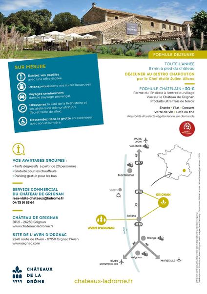 Journée Exploration : Château de Grignan et l'Aven d'Orgnac