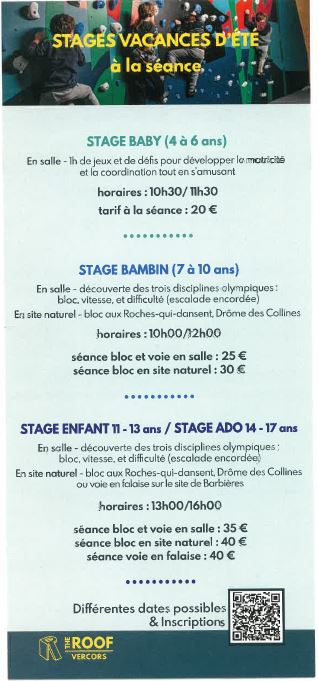 Stage d'Escalade Baby (4 à 6ans)