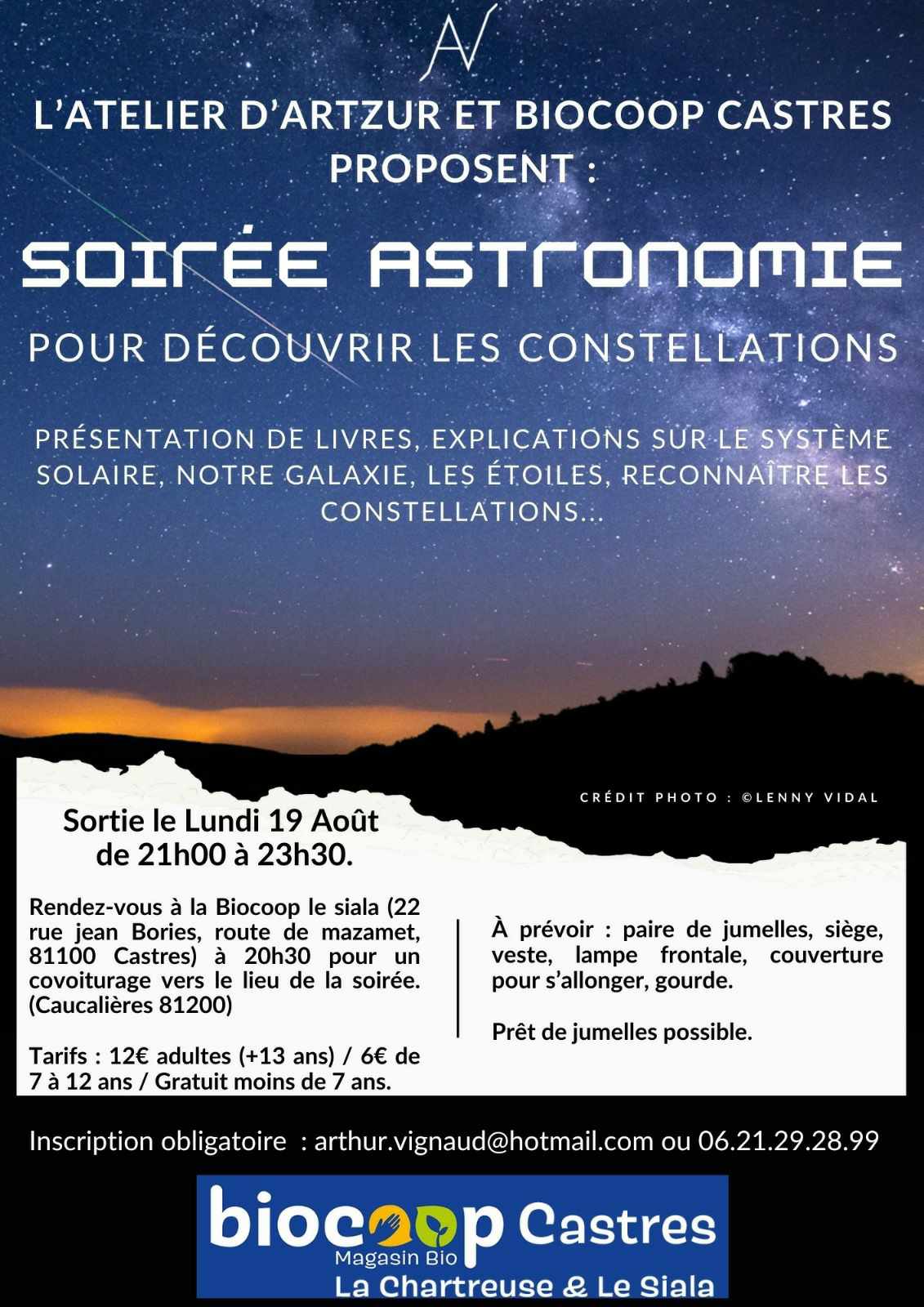 Affiche soirÃ©e astro 19-08