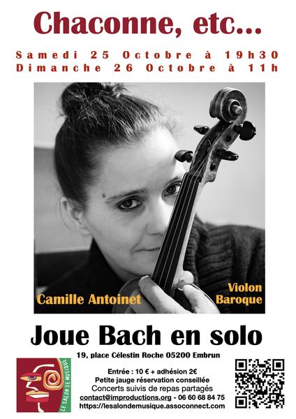 Camille Antoinet violon baroque joue Bach en solo.. - © © improductions Camille Antoinet violon baroque joue Bach en solo.. - © © improductions