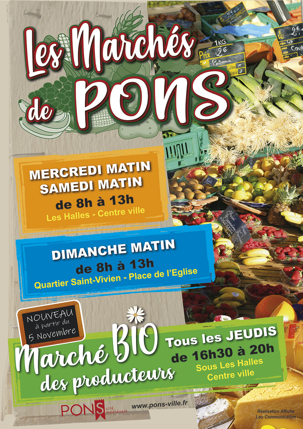 Marché du quartier St Vivien à Pons