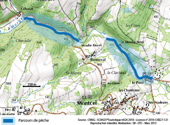 Parcours de pêche - La Morge au Moulin de Morel