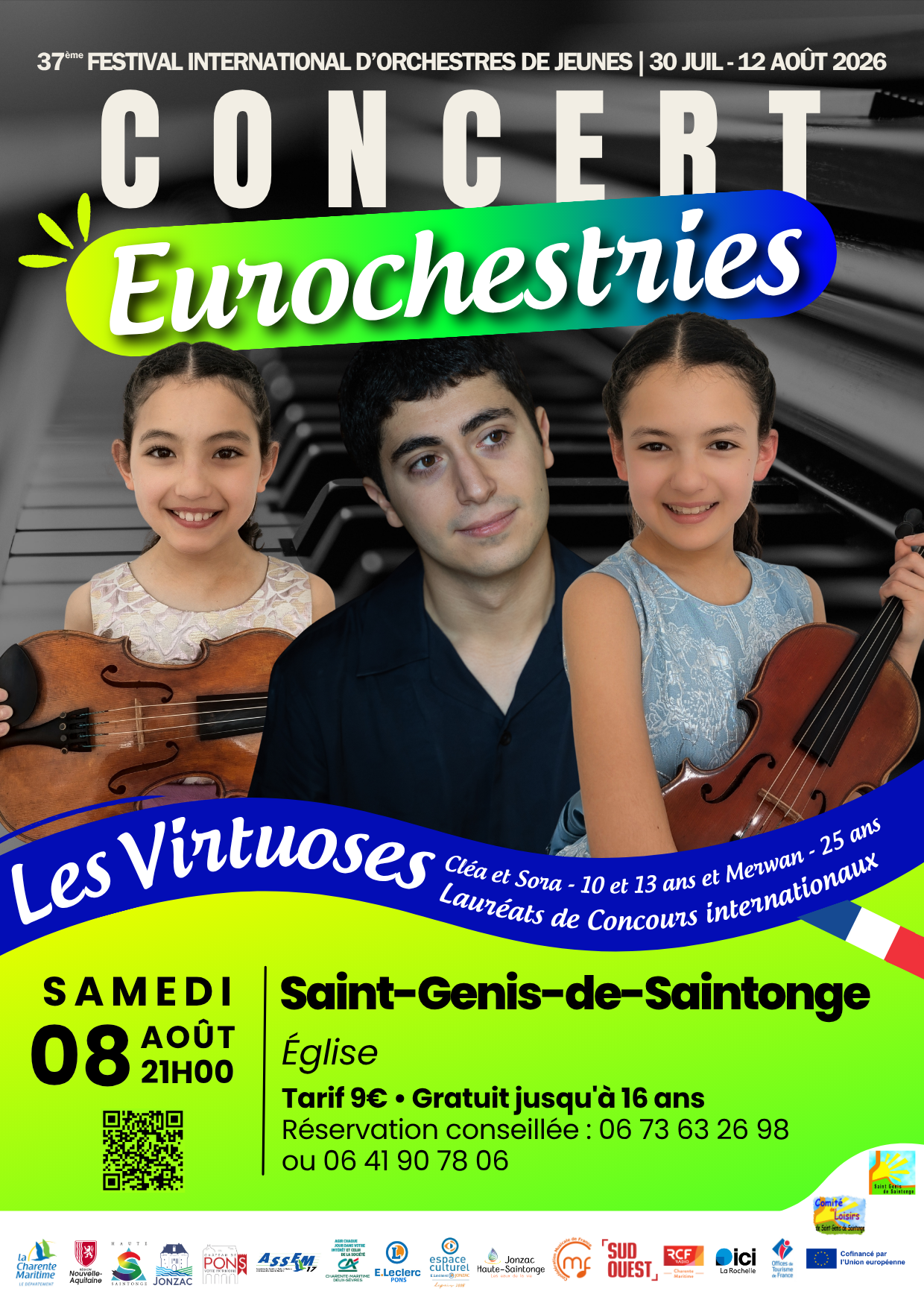 Concert des jeunes virtuoses Sora et Cléa Lavorgna et Merwan Mazloum - 37ème festival international des Eurochestries