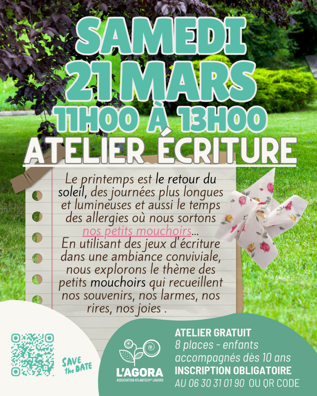 Atelier d'écriture à l'Agora