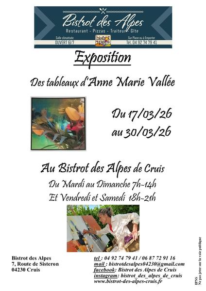 Exposition des oeuvres d\'Anne-Marie Vallée