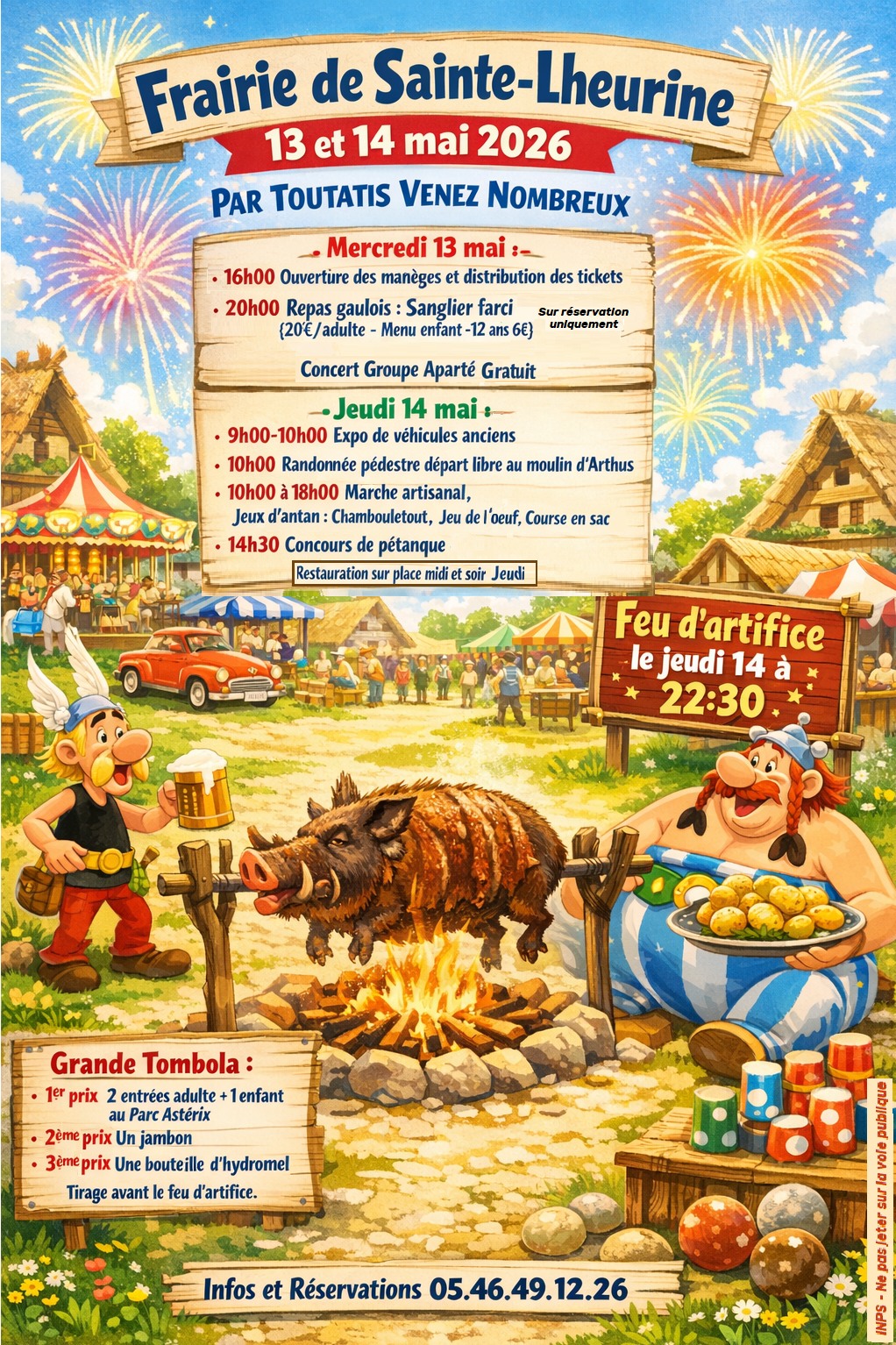 Frairie et feu d'artifice à Sainte Lheurine