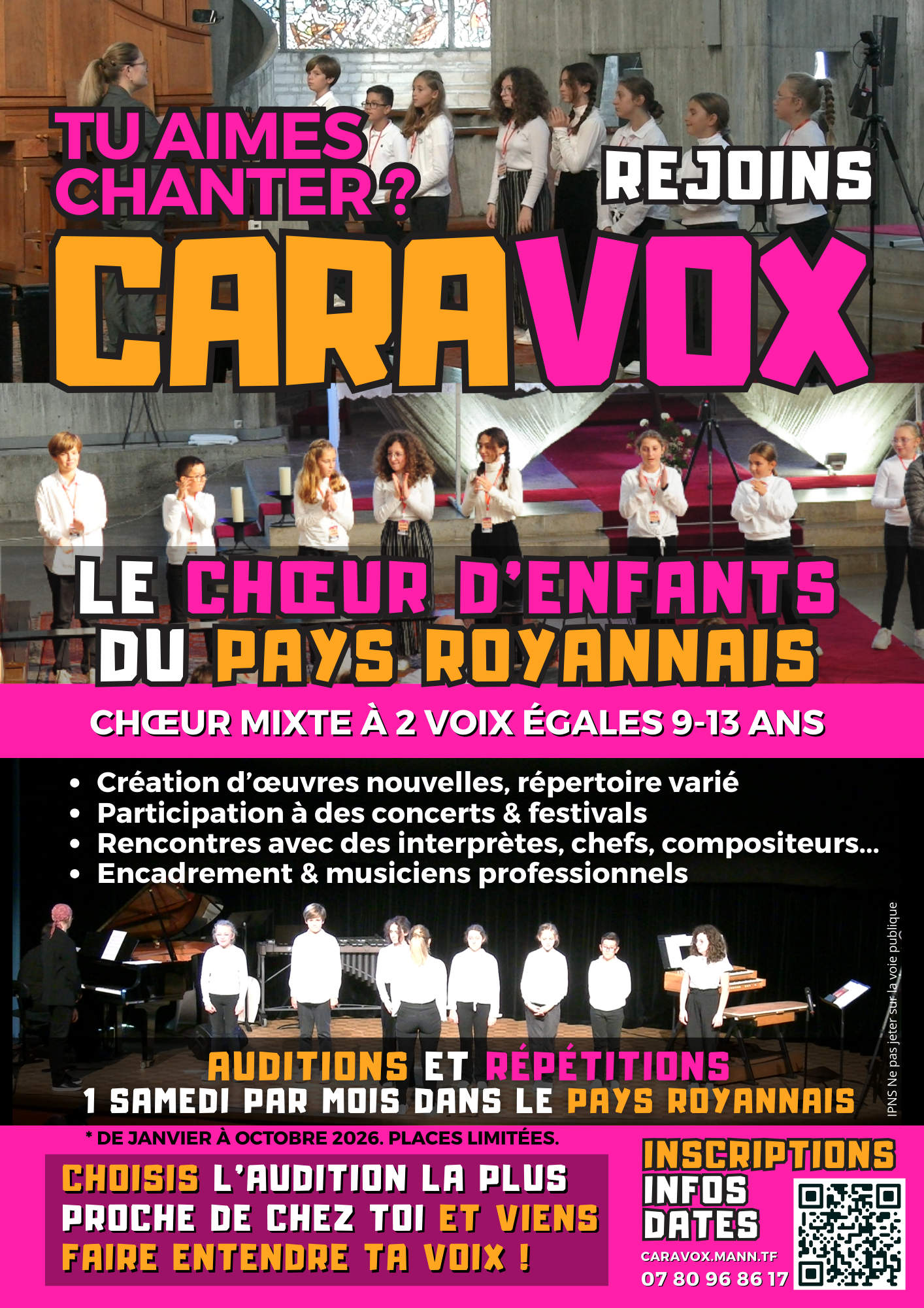 Auditions Caravox ! Le Chœur d'enfants du Pays Royannais