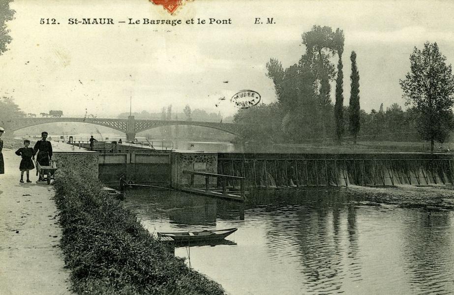 Carte postale ancienne du pont de Créteil 