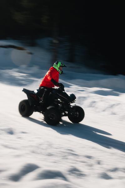 Quad driving on ice