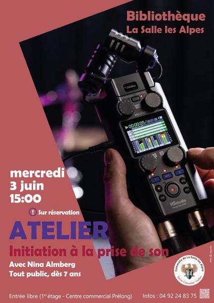 Atelier initiation prise de son