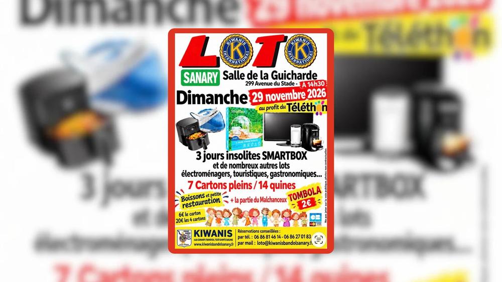 Loto par le Kiwanis Sanary / Bandol / Sud Sainte Baume