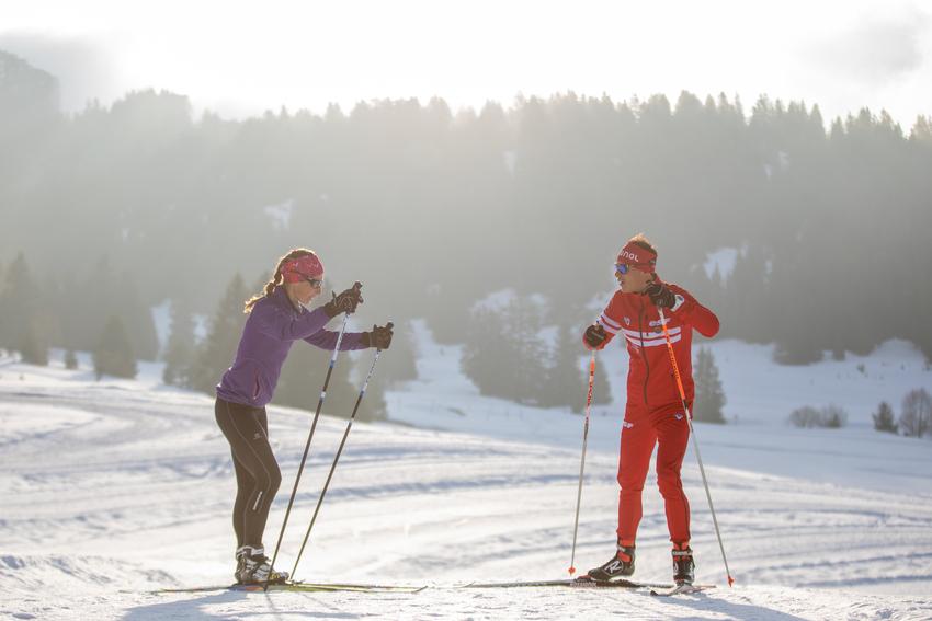 Cours de ski de fond avec l'ESF aux Plans d'Hotonnes