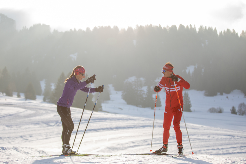 Cours de ski de fond avec l'ESF aux Plans d'Hotonnes