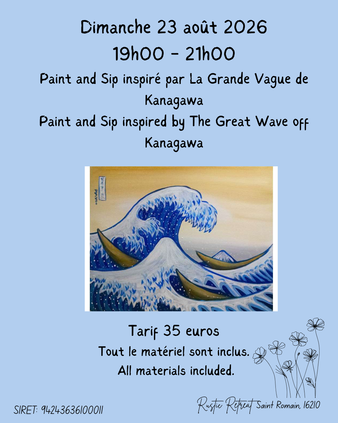 Paint and Sip Inspiré par La Grande Vague de Kanagawa