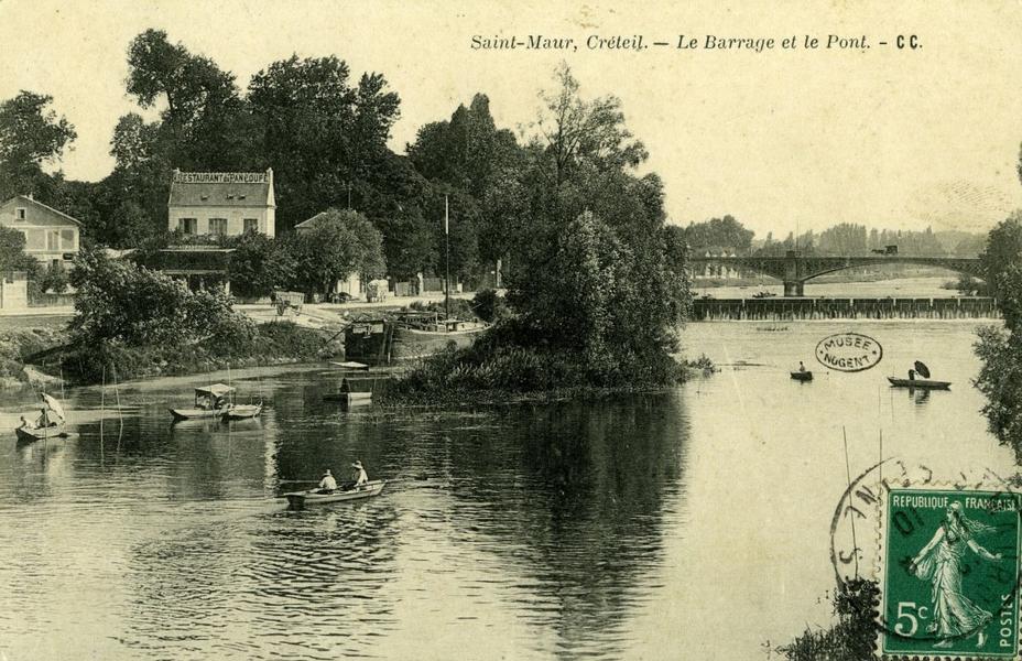 Carte postale ancienne du pont de Créteil 
