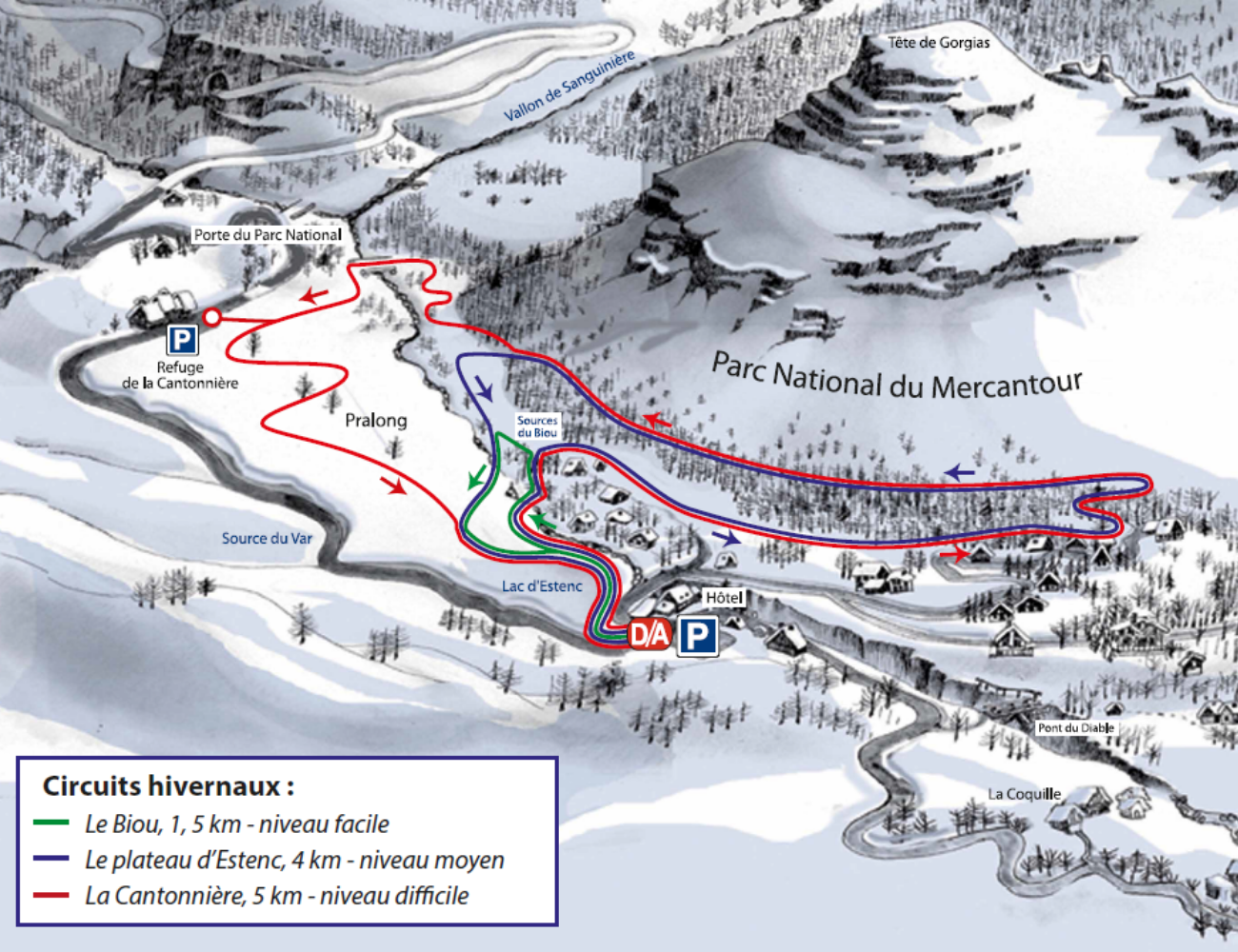 Itinéraires ski de fond et raquettes