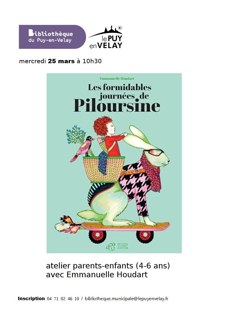 Bibliothèque du Puy-en-Velay : Atelier parents-enfants (4-6 ans) avec Emmanuelle Houdart