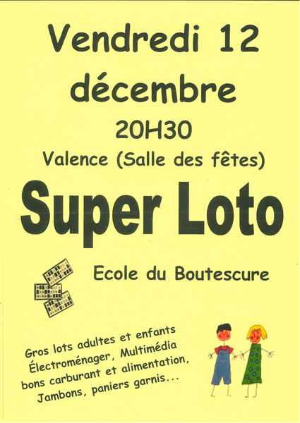 Super loto de l'école du Boutescure