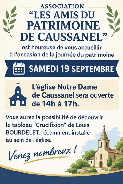 Journées Européennes du Patrimoines 2026 - Eglise ND de Caussanel