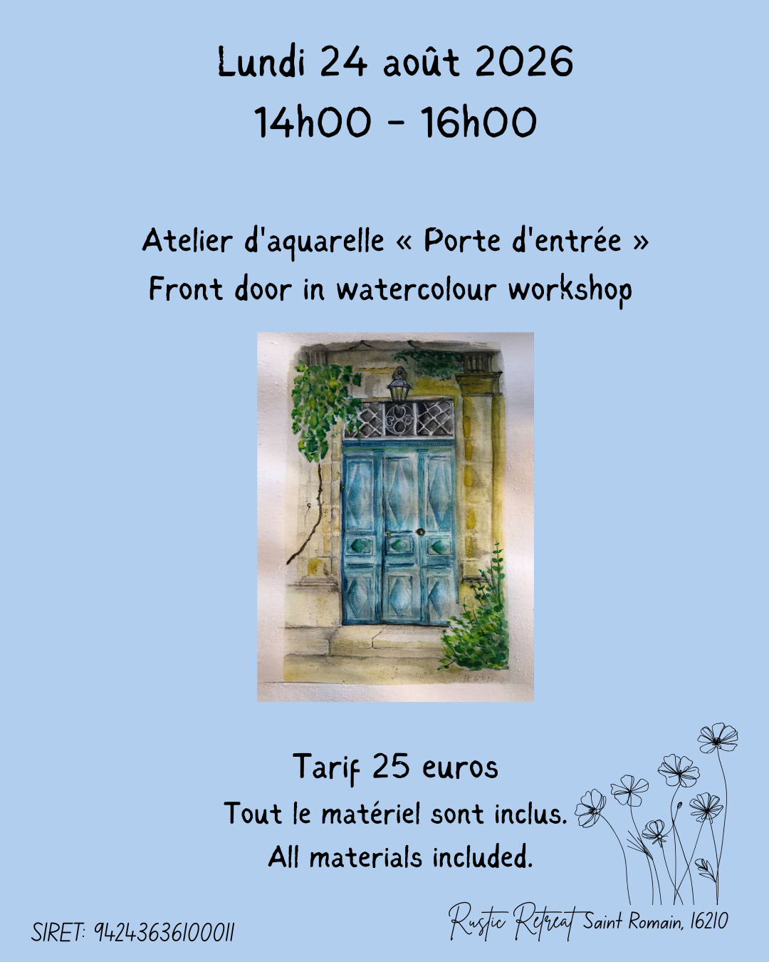 Atelier d'aquarelle : peindre une porte d'entrée