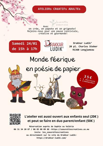 Atelier créatif adultes - Poésie de papier monde féérique